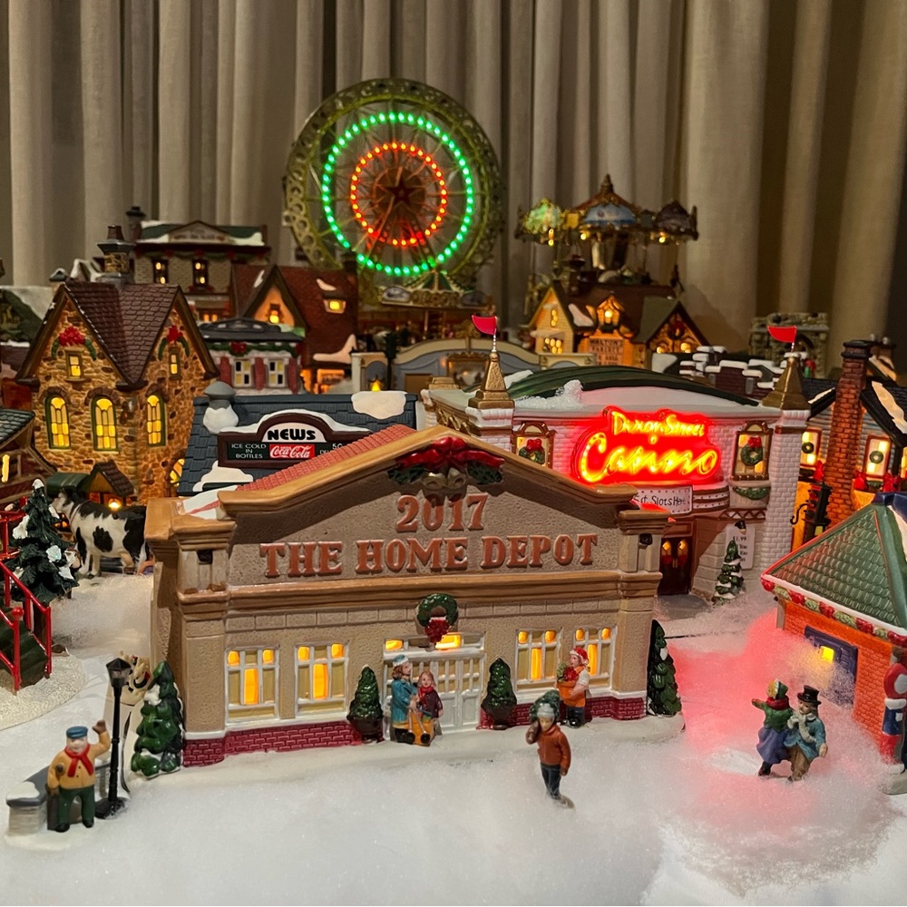 Home Depot Store Hand Painted Porcelain Christmas Village Building 2017